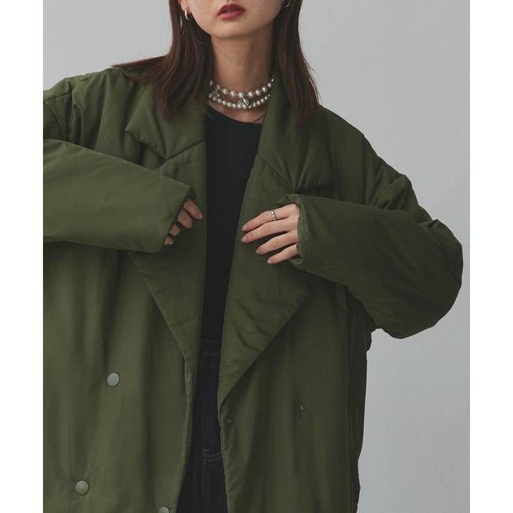 中綿テーラードカラーロングコート | ad thie | 詳細画像56 