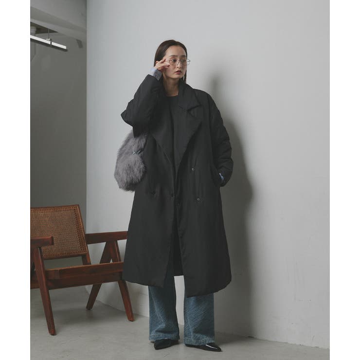 2025AW新作】中綿テーラードカラーロングコート[品番：ADEW0005072