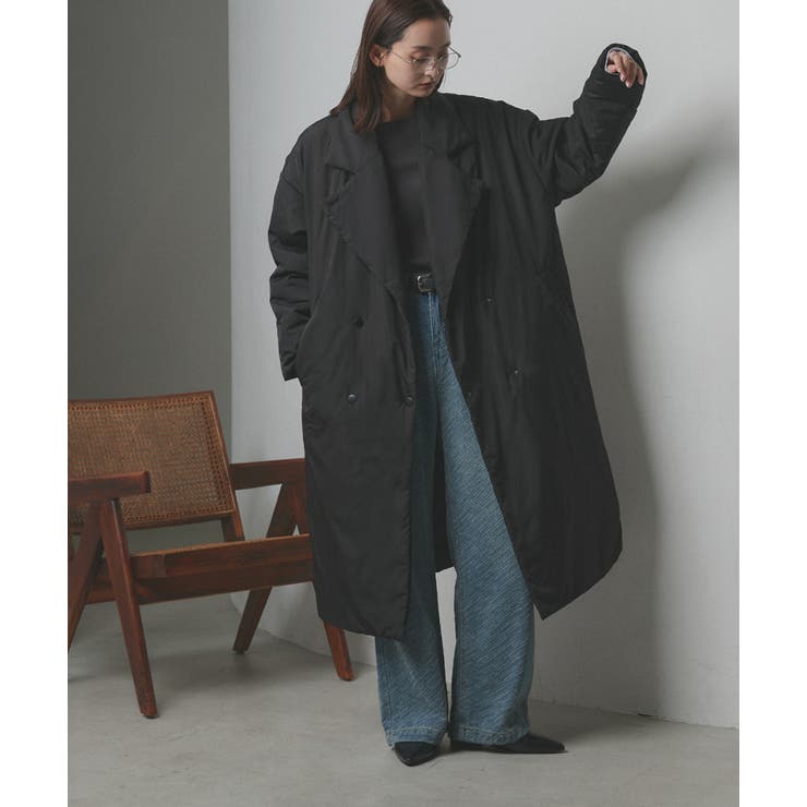 中綿テーラードカラーロングコート | ad thie | 詳細画像7 