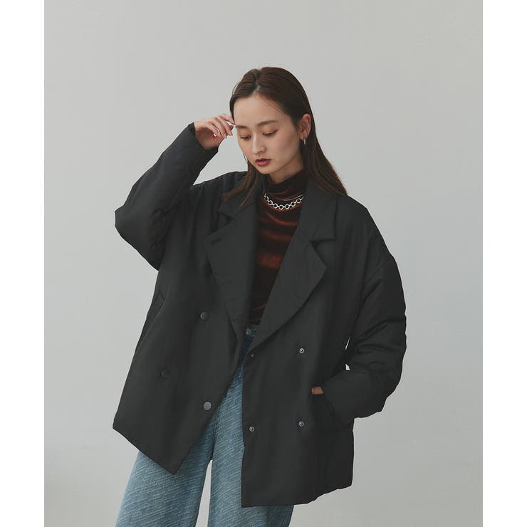 中綿テーラードカラーコート | ad thie | 詳細画像14 