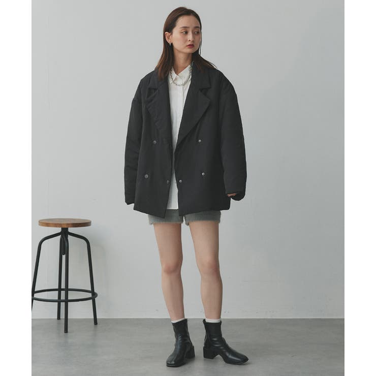 中綿テーラードカラーコート | ad thie | 詳細画像16 