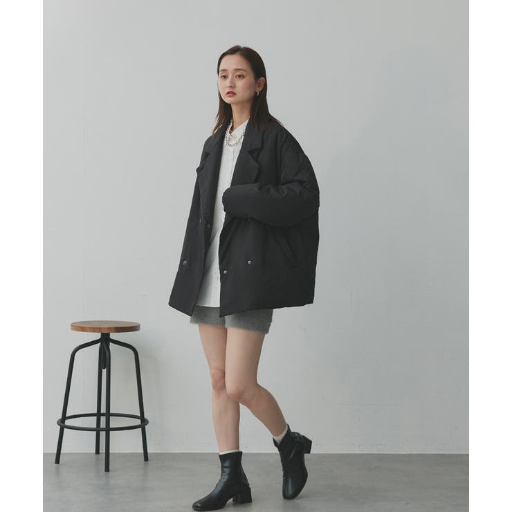 中綿テーラードカラーコート | ad thie | 詳細画像17 