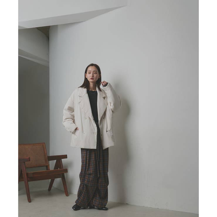 中綿テーラードカラーコート | ad thie | 詳細画像26 