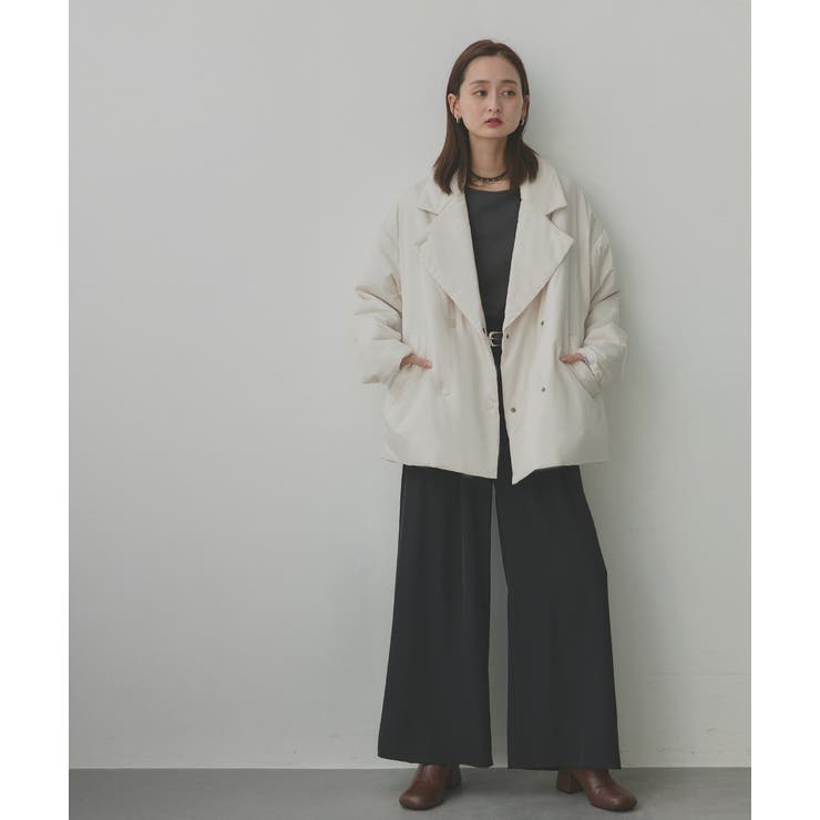 中綿テーラードカラーコート | ad thie | 詳細画像34 