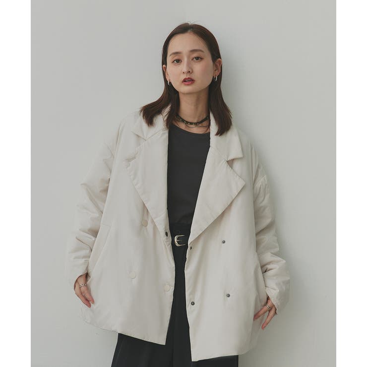 中綿テーラードカラーコート | ad thie | 詳細画像35 