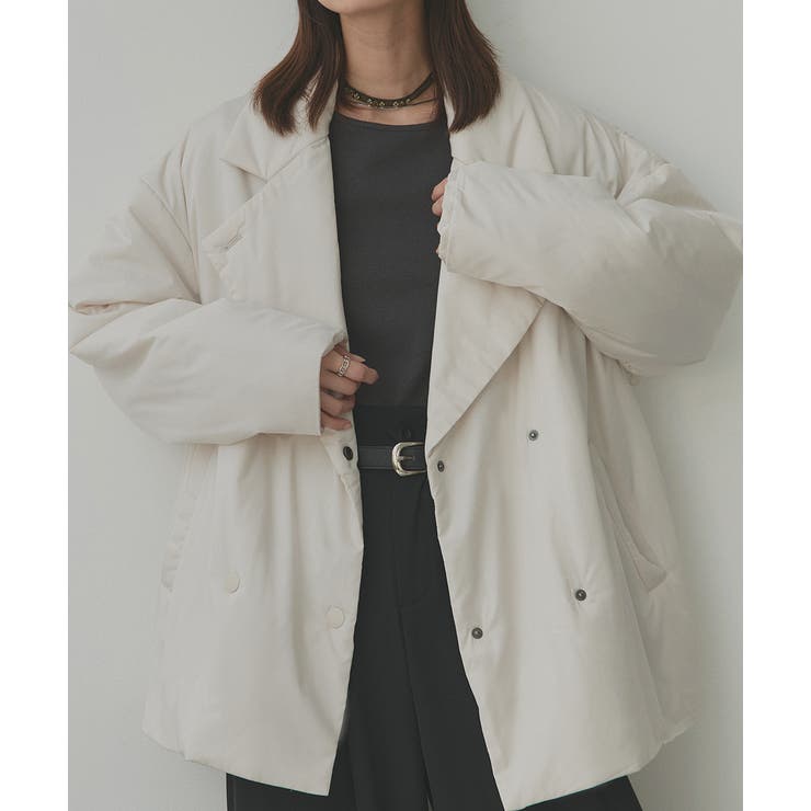 中綿テーラードカラーコート | ad thie | 詳細画像36 