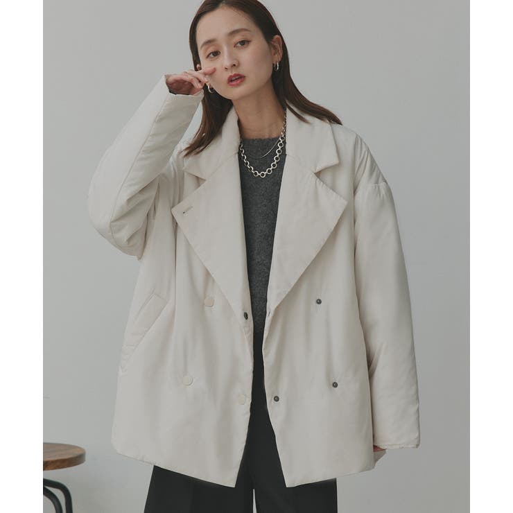 中綿テーラードカラーコート | ad thie | 詳細画像41 