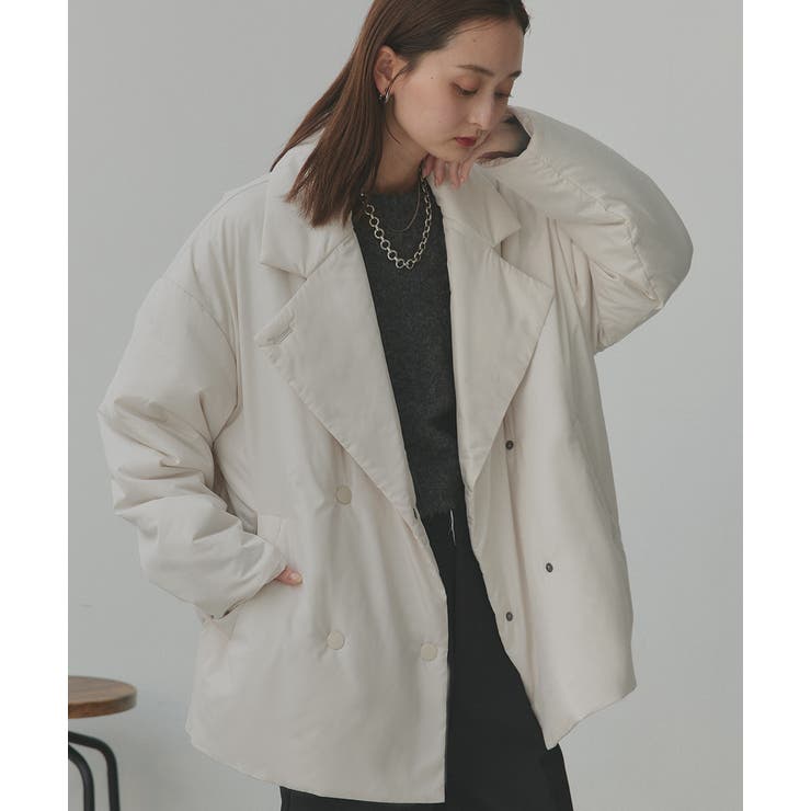 中綿テーラードカラーコート | ad thie | 詳細画像42 