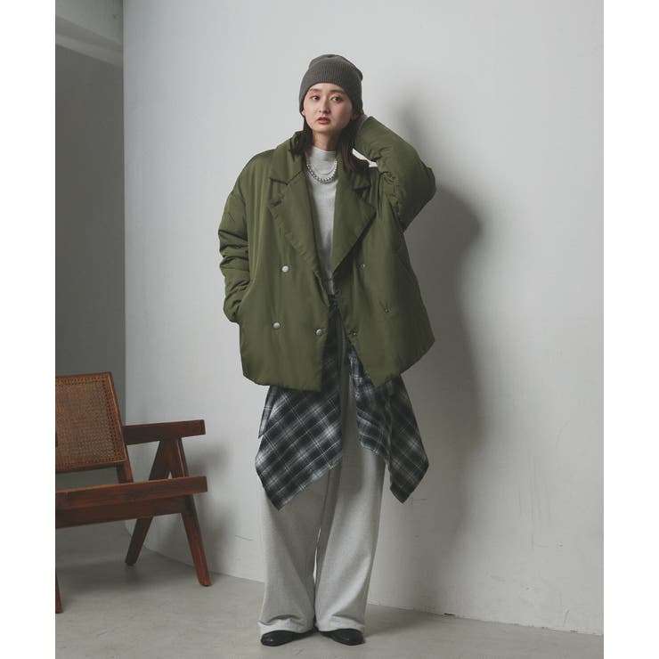 中綿テーラードカラーコート | ad thie | 詳細画像47 