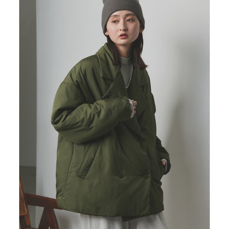 中綿テーラードカラーコート | ad thie | 詳細画像52 