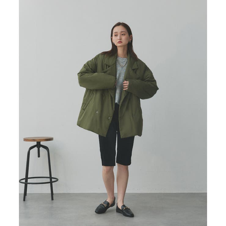 中綿テーラードカラーコート | ad thie | 詳細画像53 