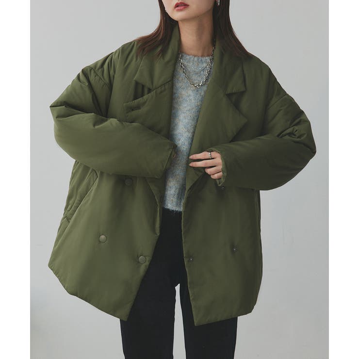 中綿テーラードカラーコート | ad thie | 詳細画像56 