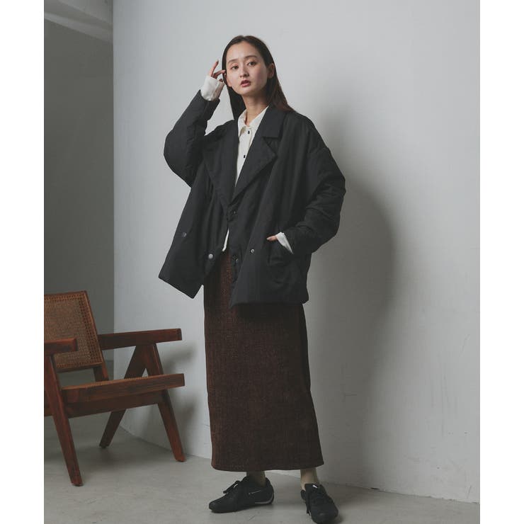 中綿テーラードカラーコート | ad thie | 詳細画像6 