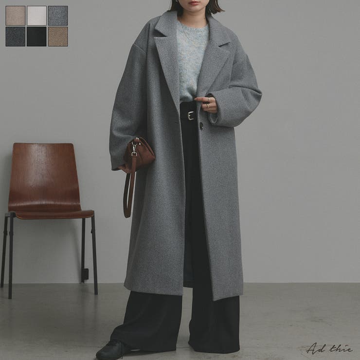 【2025AW新作】フェイクウールロングチェスターコート | ad thie | 詳細画像1 
