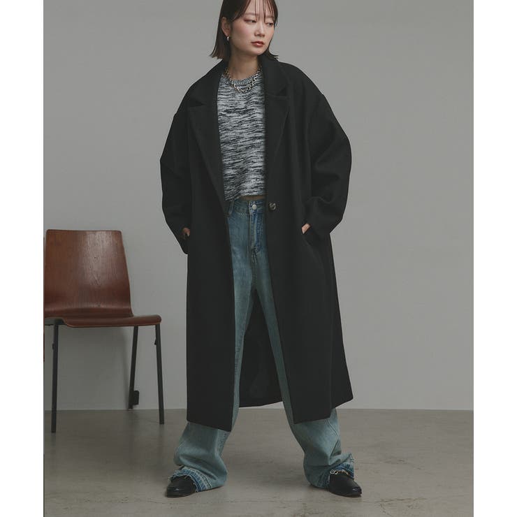 【2025AW新作】フェイクウールロングチェスターコート | ad thie | 詳細画像5 