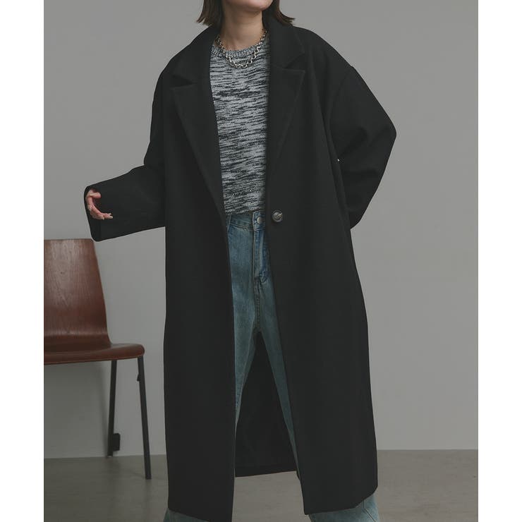 【2025AW新作】フェイクウールロングチェスターコート | ad thie | 詳細画像6 