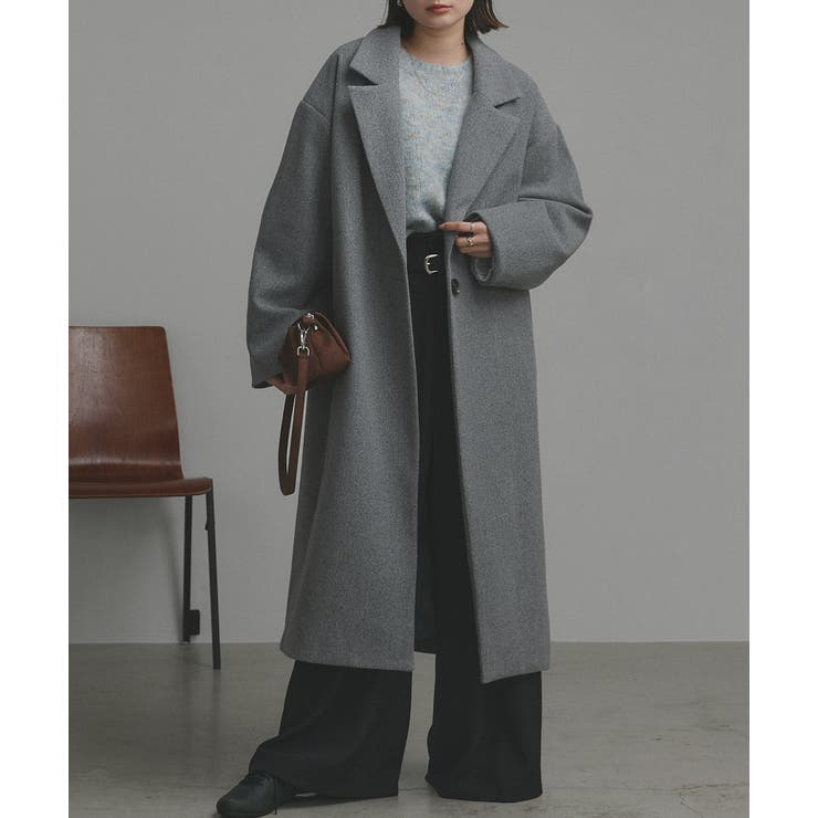 モクグレー | 【2025AW新作】フェイクウールロングチェスターコート | ad thie