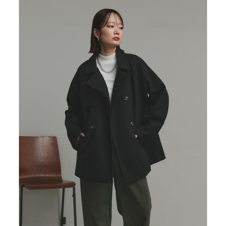 【2025AW新作】フェイクウールショートトレンチコート | ad thie | 詳細画像14 