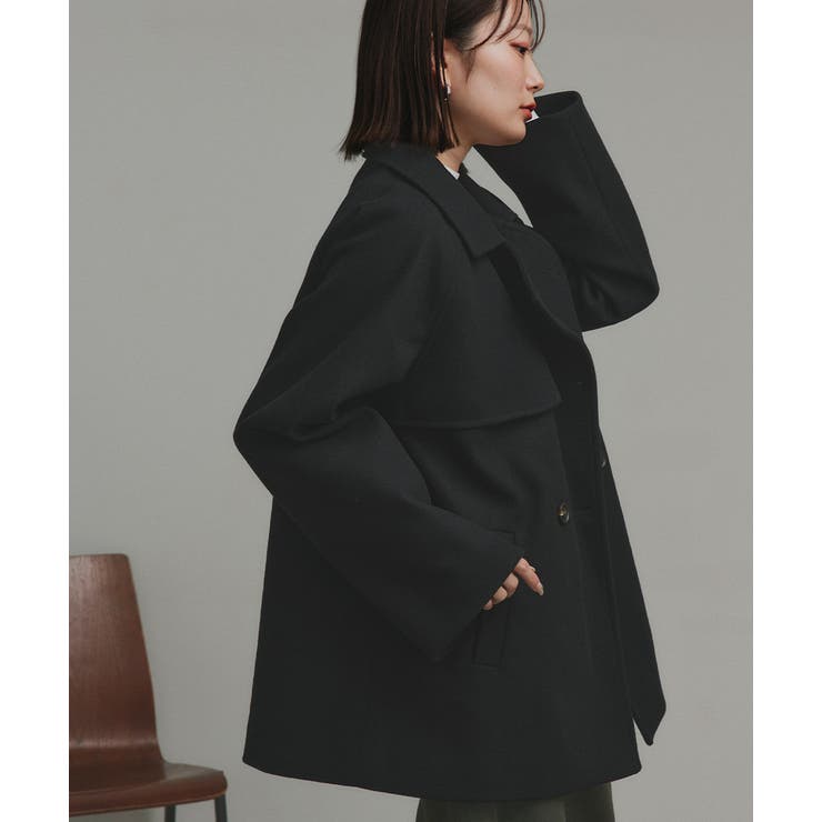 【2025AW新作】フェイクウールショートトレンチコート | ad thie | 詳細画像15 