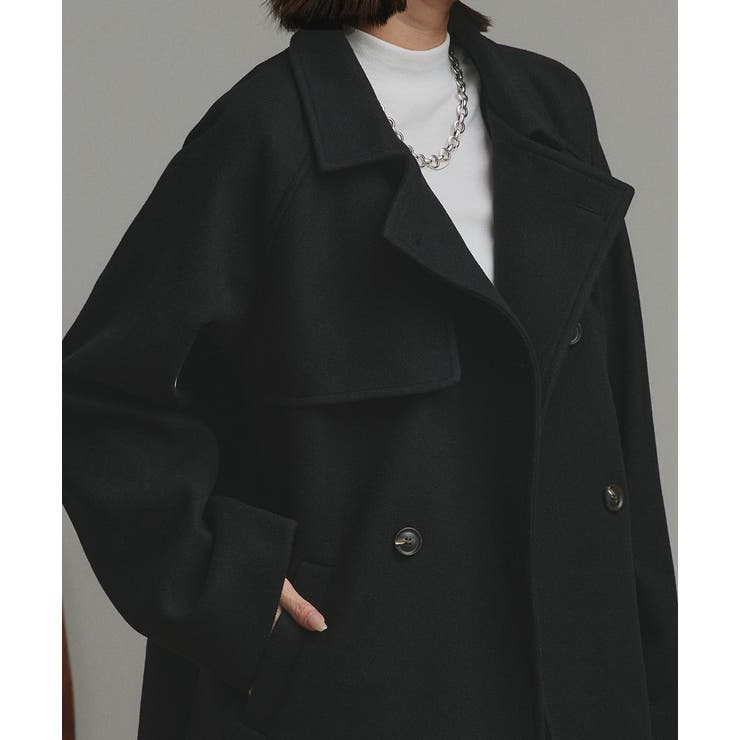 【2025AW新作】フェイクウールショートトレンチコート | ad thie | 詳細画像16 