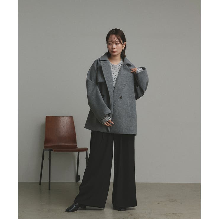 【2025AW新作】フェイクウールショートトレンチコート | ad thie | 詳細画像20 