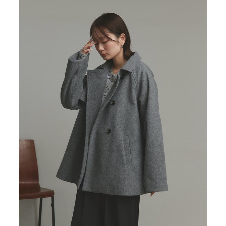 【2025AW新作】フェイクウールショートトレンチコート | ad thie | 詳細画像22 