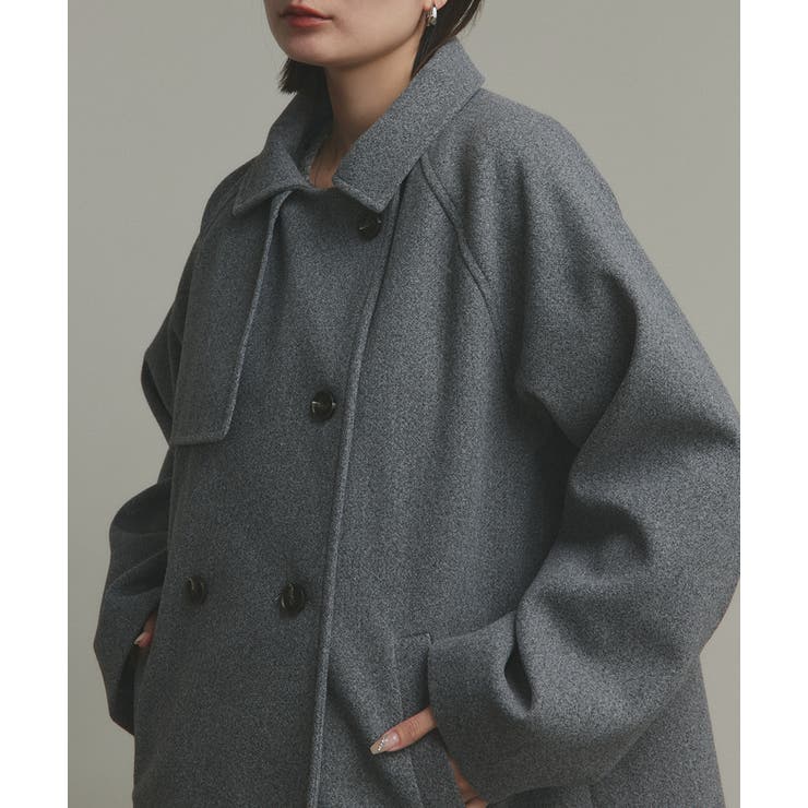 【2025AW新作】フェイクウールショートトレンチコート | ad thie | 詳細画像23 