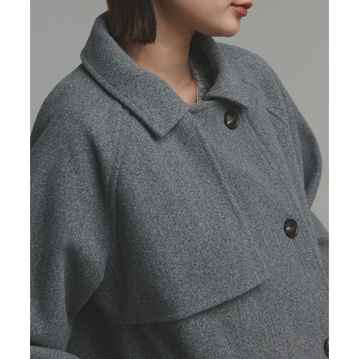 【2025AW新作】フェイクウールショートトレンチコート | ad thie | 詳細画像24 