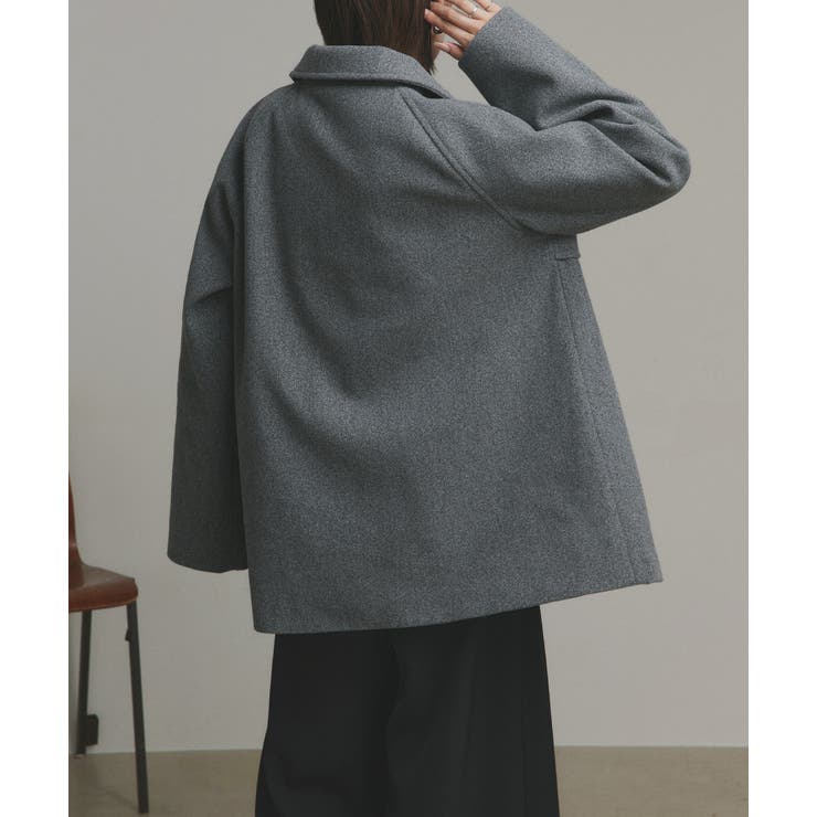 【2025AW新作】フェイクウールショートトレンチコート | ad thie | 詳細画像25 