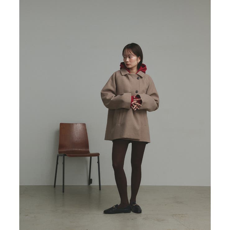 【2025AW新作】フェイクウールショートトレンチコート | ad thie | 詳細画像27 