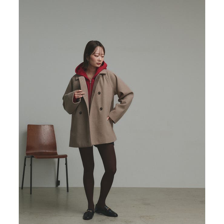 【2025AW新作】フェイクウールショートトレンチコート | ad thie | 詳細画像29 