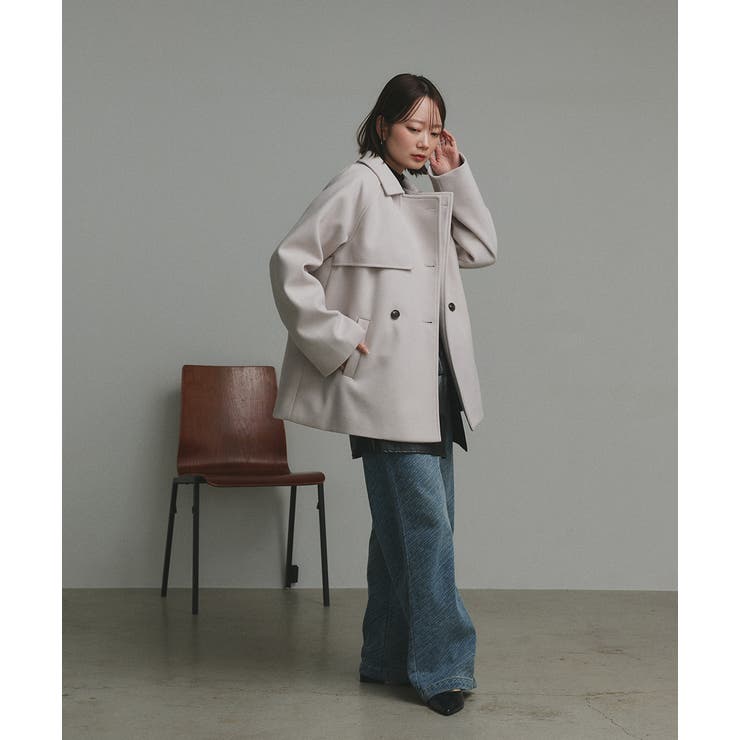【2025AW新作】フェイクウールショートトレンチコート | ad thie | 詳細画像3 