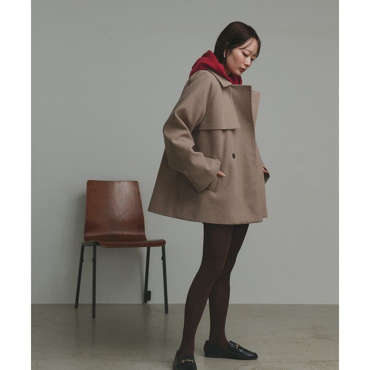 【2025AW新作】フェイクウールショートトレンチコート | ad thie | 詳細画像30 