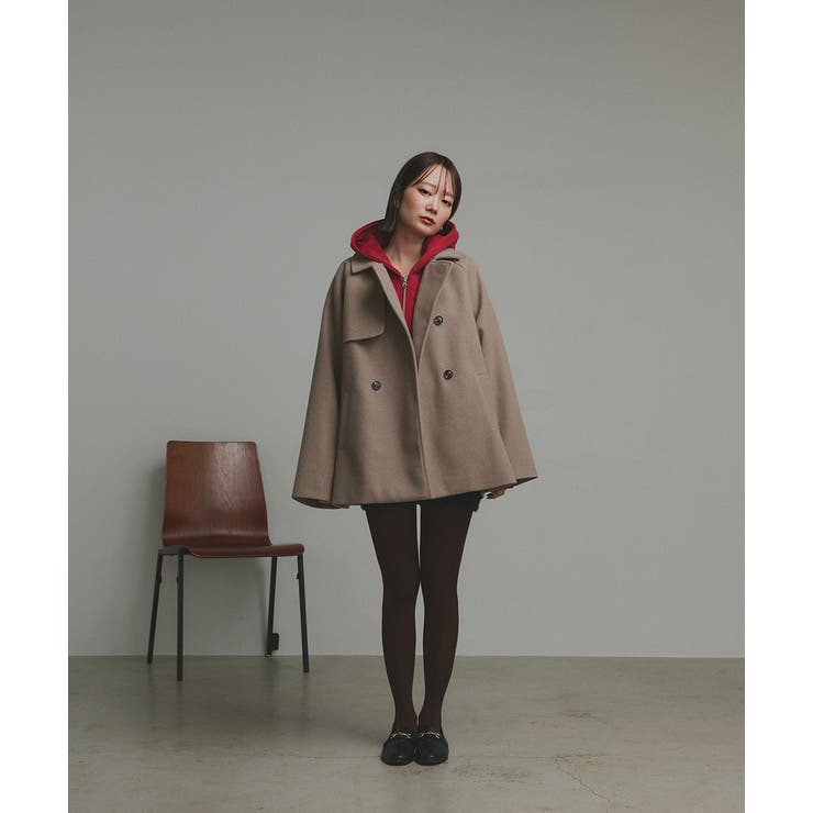 【2025AW新作】フェイクウールショートトレンチコート | ad thie | 詳細画像32 