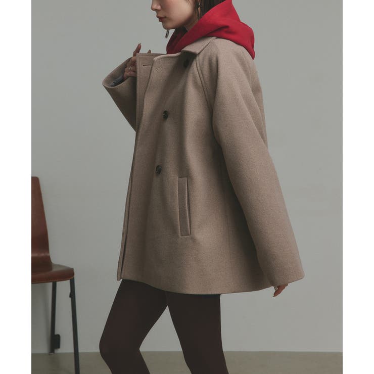 【2025AW新作】フェイクウールショートトレンチコート | ad thie | 詳細画像34 