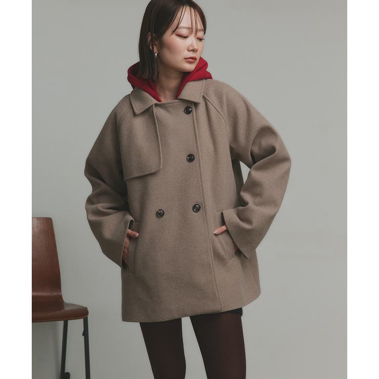 【2025AW新作】フェイクウールショートトレンチコート | ad thie | 詳細画像35 