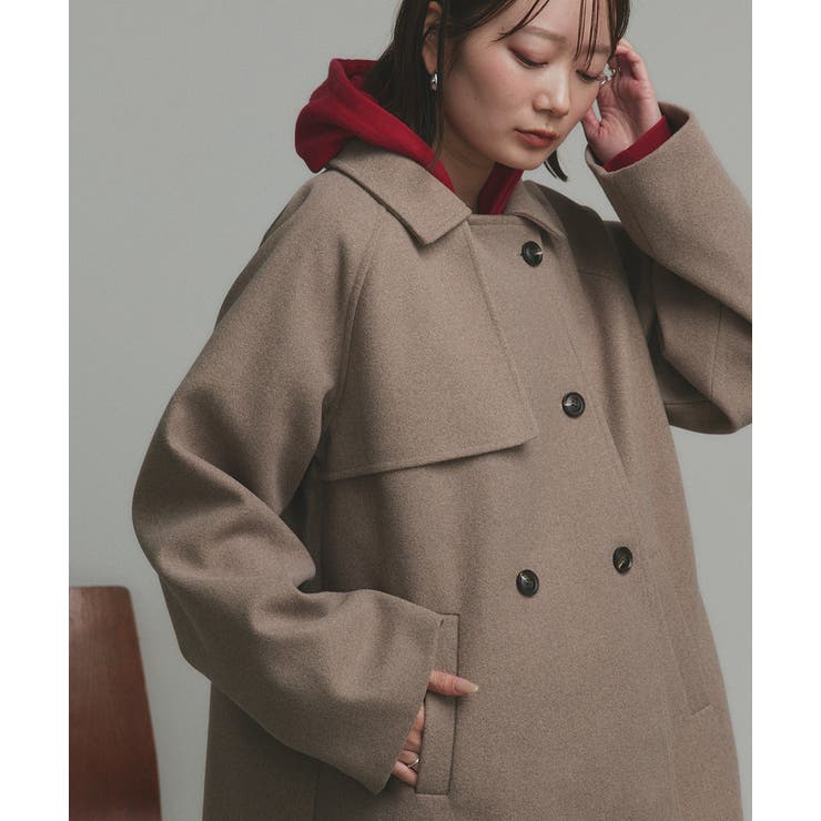 【2025AW新作】フェイクウールショートトレンチコート | ad thie | 詳細画像36 