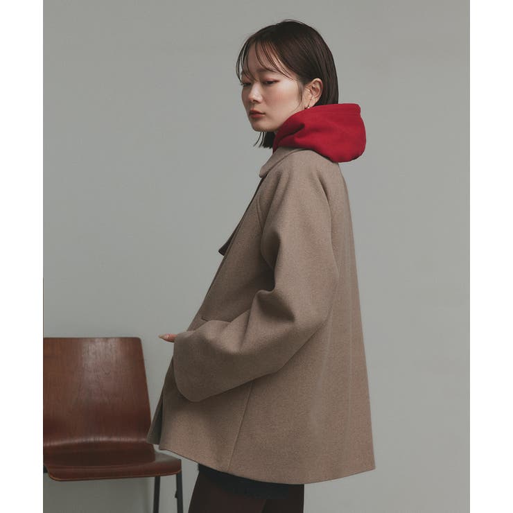 【2025AW新作】フェイクウールショートトレンチコート | ad thie | 詳細画像37 