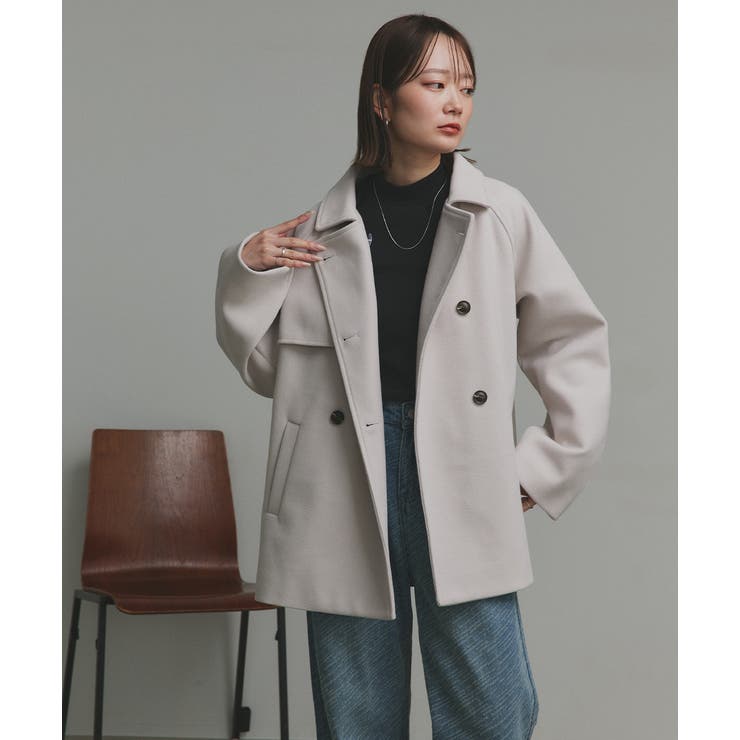 【2025AW新作】フェイクウールショートトレンチコート | ad thie | 詳細画像4 