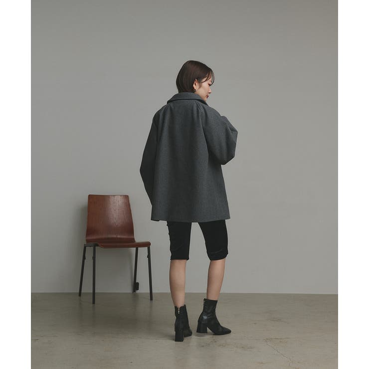 【2025AW新作】フェイクウールショートトレンチコート | ad thie | 詳細画像40 