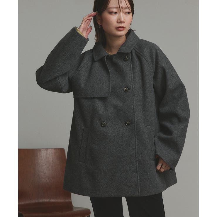 【2025AW新作】フェイクウールショートトレンチコート | ad thie | 詳細画像41 