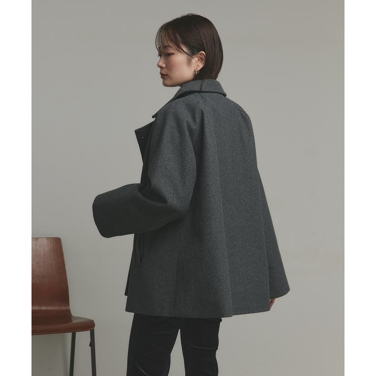 【2025AW新作】フェイクウールショートトレンチコート | ad thie | 詳細画像43 