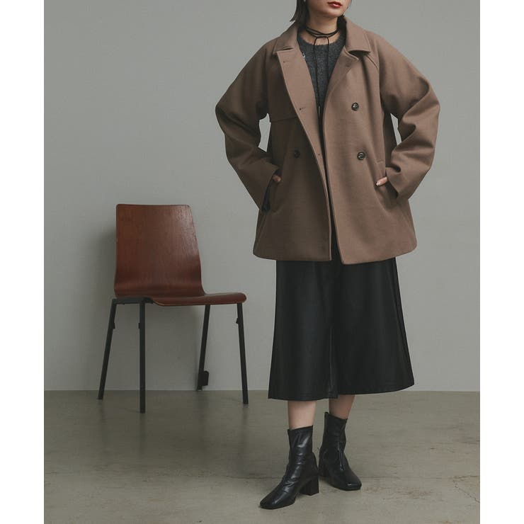 【2025AW新作】フェイクウールショートトレンチコート | ad thie | 詳細画像47 