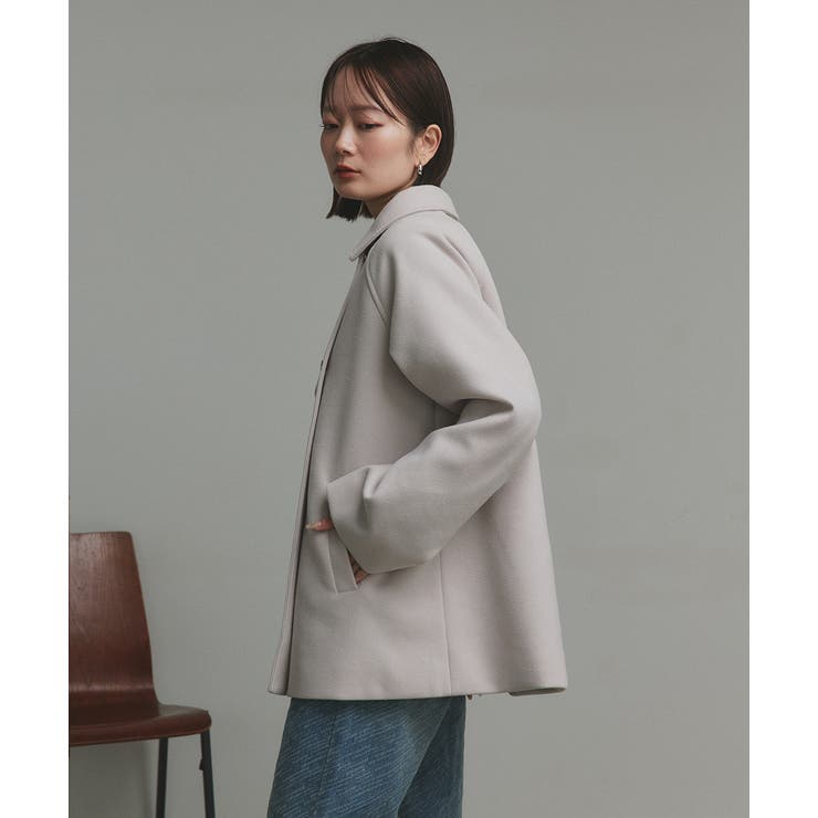 【2025AW新作】フェイクウールショートトレンチコート | ad thie | 詳細画像5 
