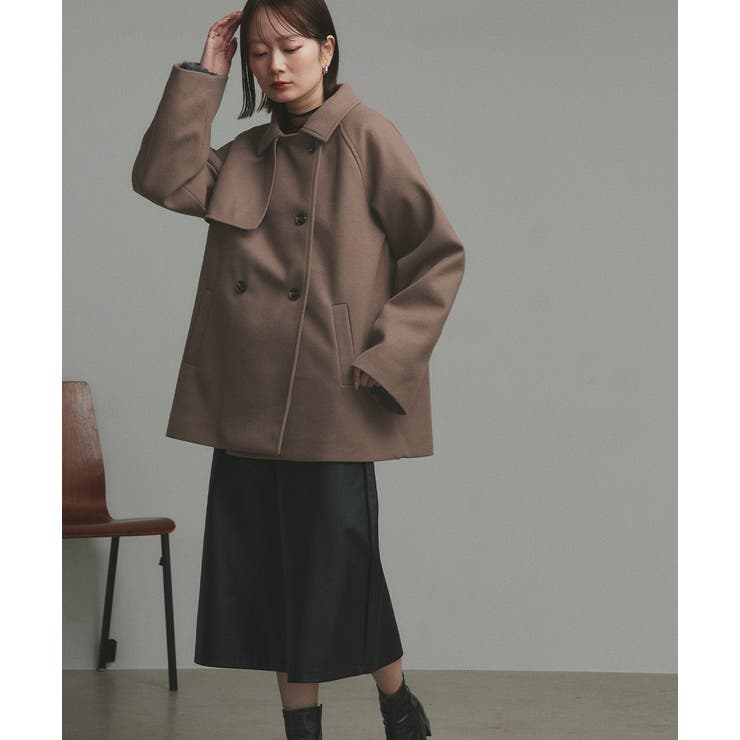 【2025AW新作】フェイクウールショートトレンチコート | ad thie | 詳細画像50 