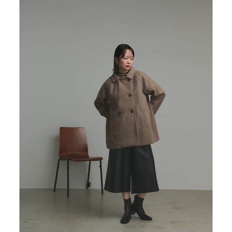 【2025AW新作】フェイクウールショートトレンチコート | ad thie | 詳細画像51 