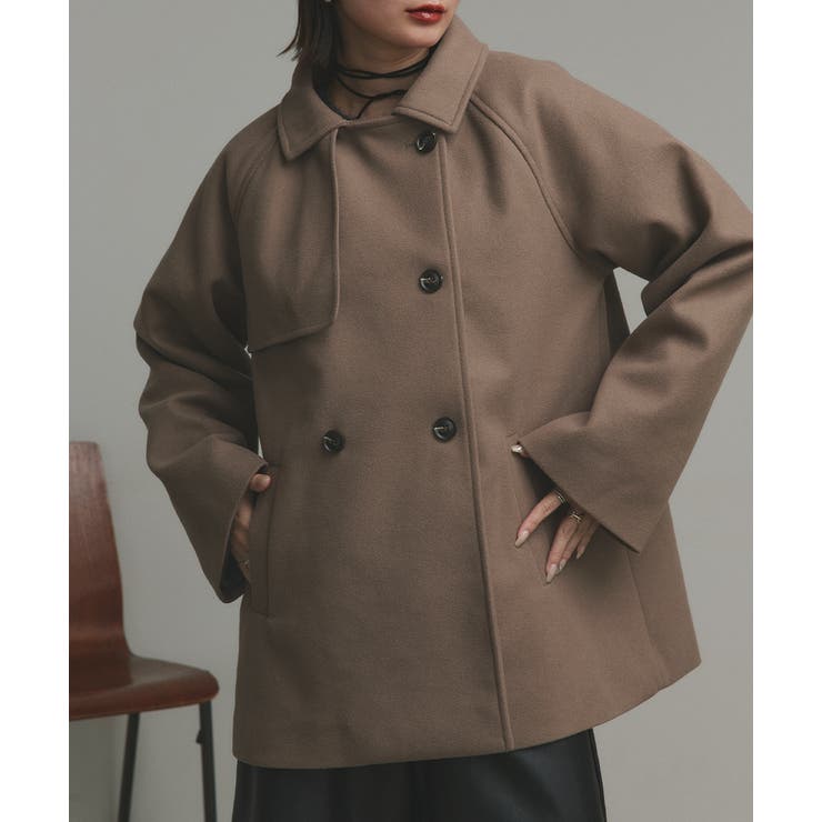 【2025AW新作】フェイクウールショートトレンチコート | ad thie | 詳細画像52 