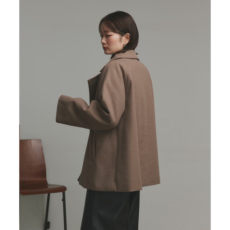 【2025AW新作】フェイクウールショートトレンチコート | ad thie | 詳細画像54 