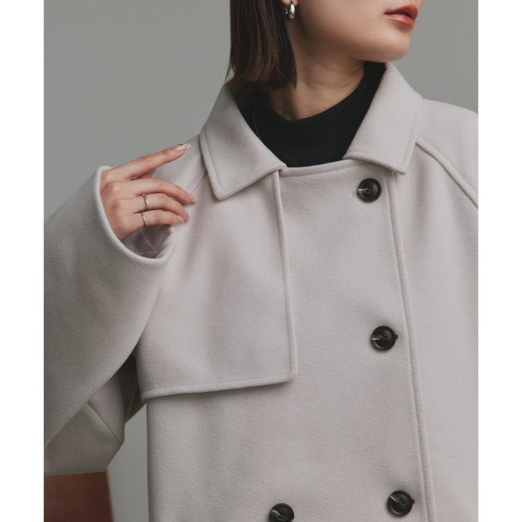 【2025AW新作】フェイクウールショートトレンチコート | ad thie | 詳細画像8 