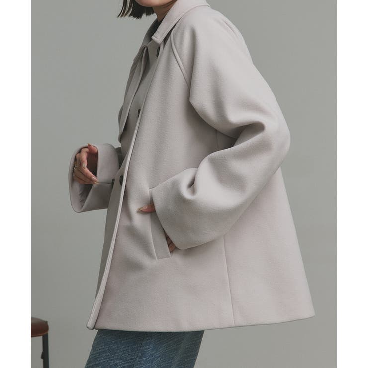 【2025AW新作】フェイクウールショートトレンチコート | ad thie | 詳細画像9 